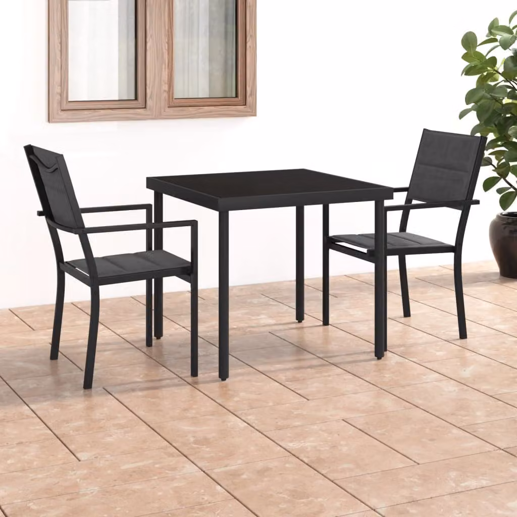 Maison Exclusive - Set da pranzo da giardino a 3 pezzi in acciaio