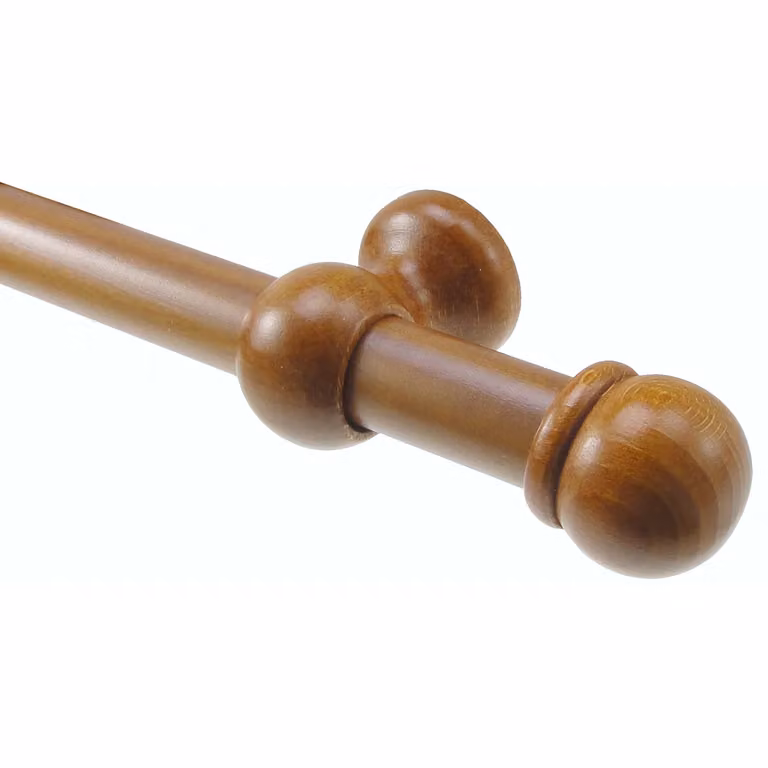 Kit Bastone per Tende Elisa BBline in Legno Teak Marrone Lunghezza: 200 cm, Diametro: 2,8 cm
