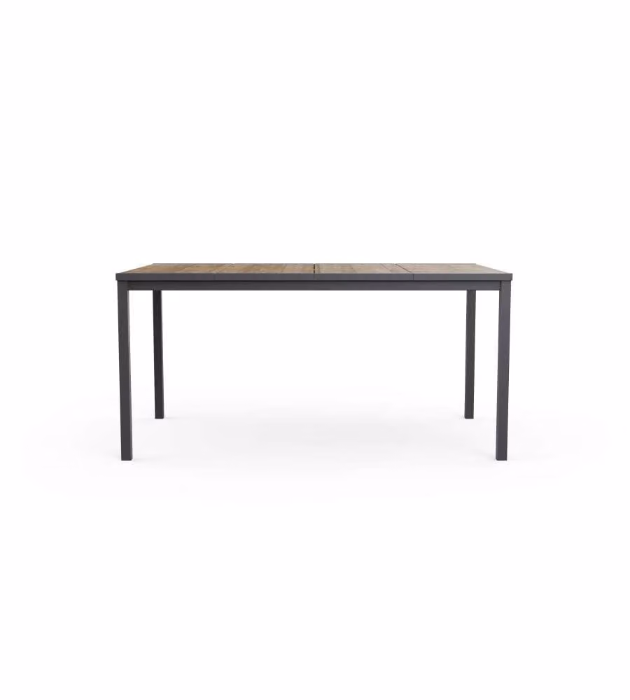 Tavolo da esterno Keter Porto rettangolare con effetto legno Ash colore Antracite L: 159 cm, P: 95 cm, H: 75 cm