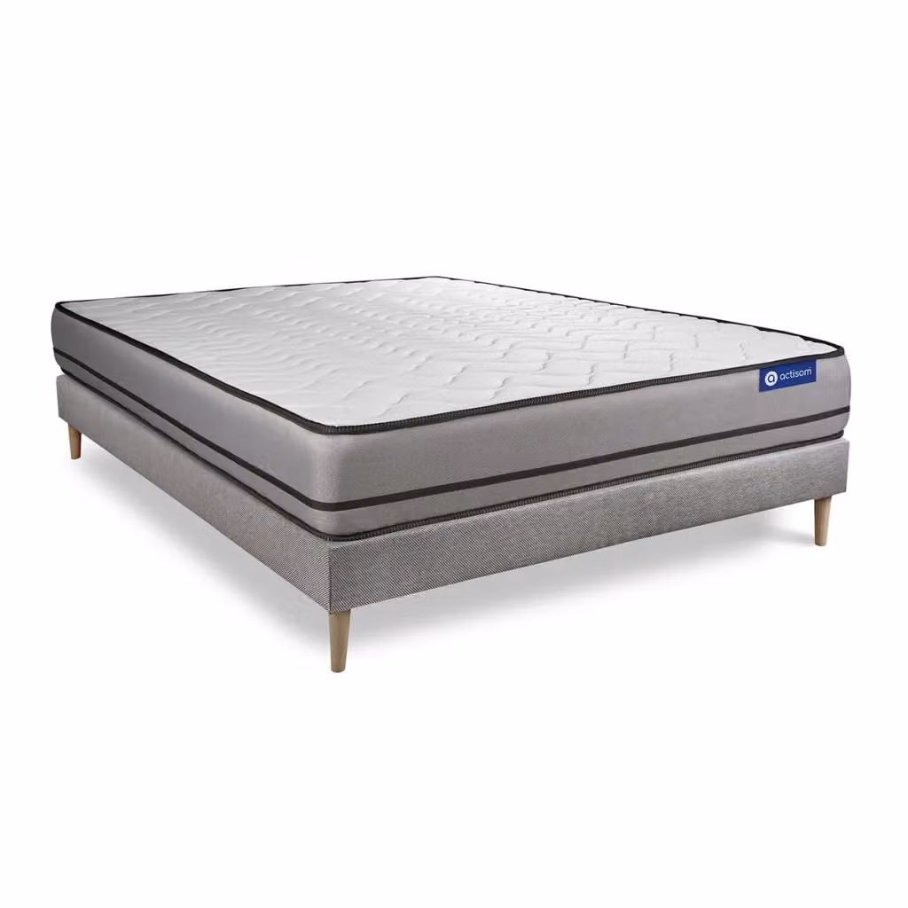 Kit rete e materasso matrimoniale Actisom Actiflex Night grigio L: 180 cm, P: 210 cm, H: 20 cm con molle insacchettate e supporto molto rigido – 2