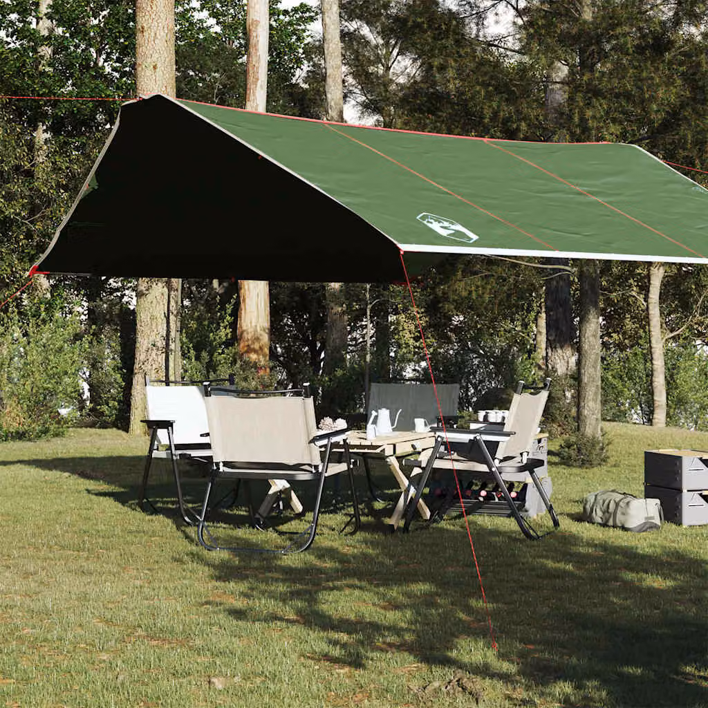 Telone da campeggio impermeabile vidaXL in poliestere verde 420 x 440 cm