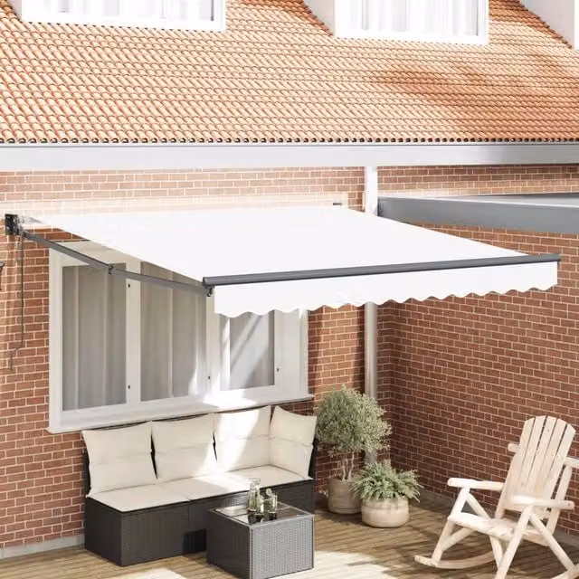Tenda da Sole-Tenda parasole per balcone Bianco 300 x 250 x 165 cm Poliestere 896710