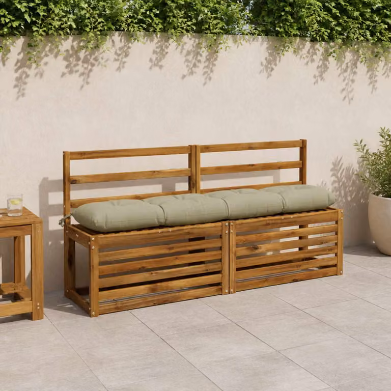 Set di 2 cuscini per panchina vidaXL VIANEN verdi in poliestere con imbottitura in schiuma e coperture lavabili