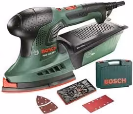 Levigatrice palmare Bosch PSM 200 AES in kit verde con piastra da 200 mm