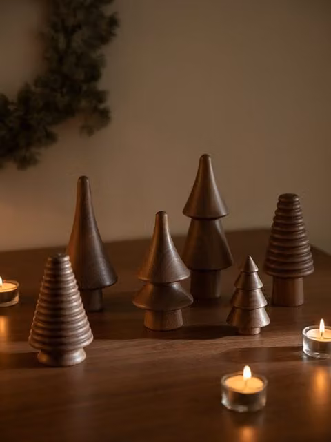Set di 6 decorazioni natalizie Forest in legno marrone Kenay Home