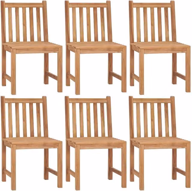 Sedie da Giardino 6 pz con Cuscini in Legno Massello di Teak 3073132