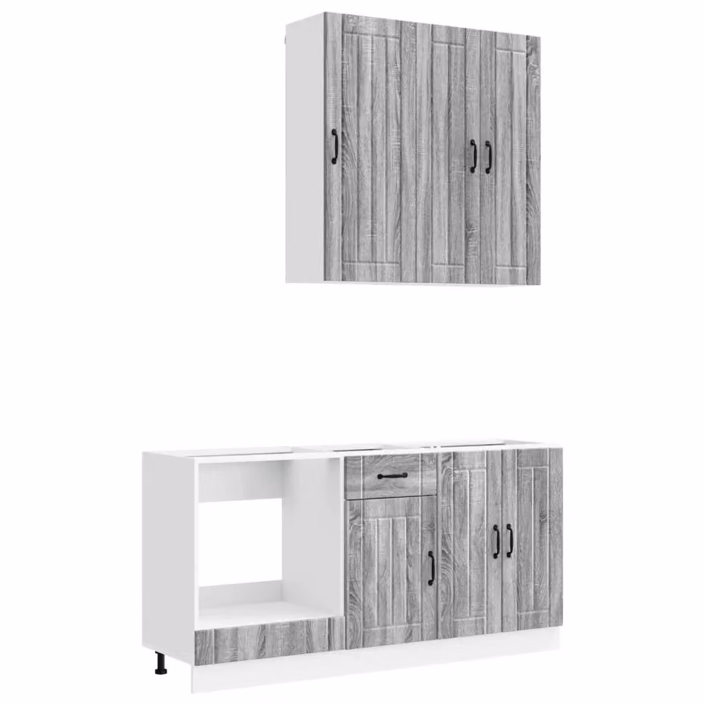 Unità cucina moderna vidaXL LUCCA composta da 5 pezzi in MDF grigio opaco – 2