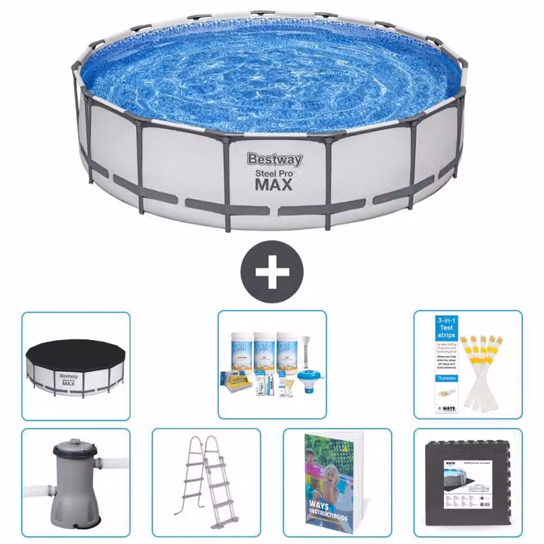 Bestway Steel Pro MAX, piscina in acciaio, forma rotonda - 457x122 cm - 6 pezzi, modello S581