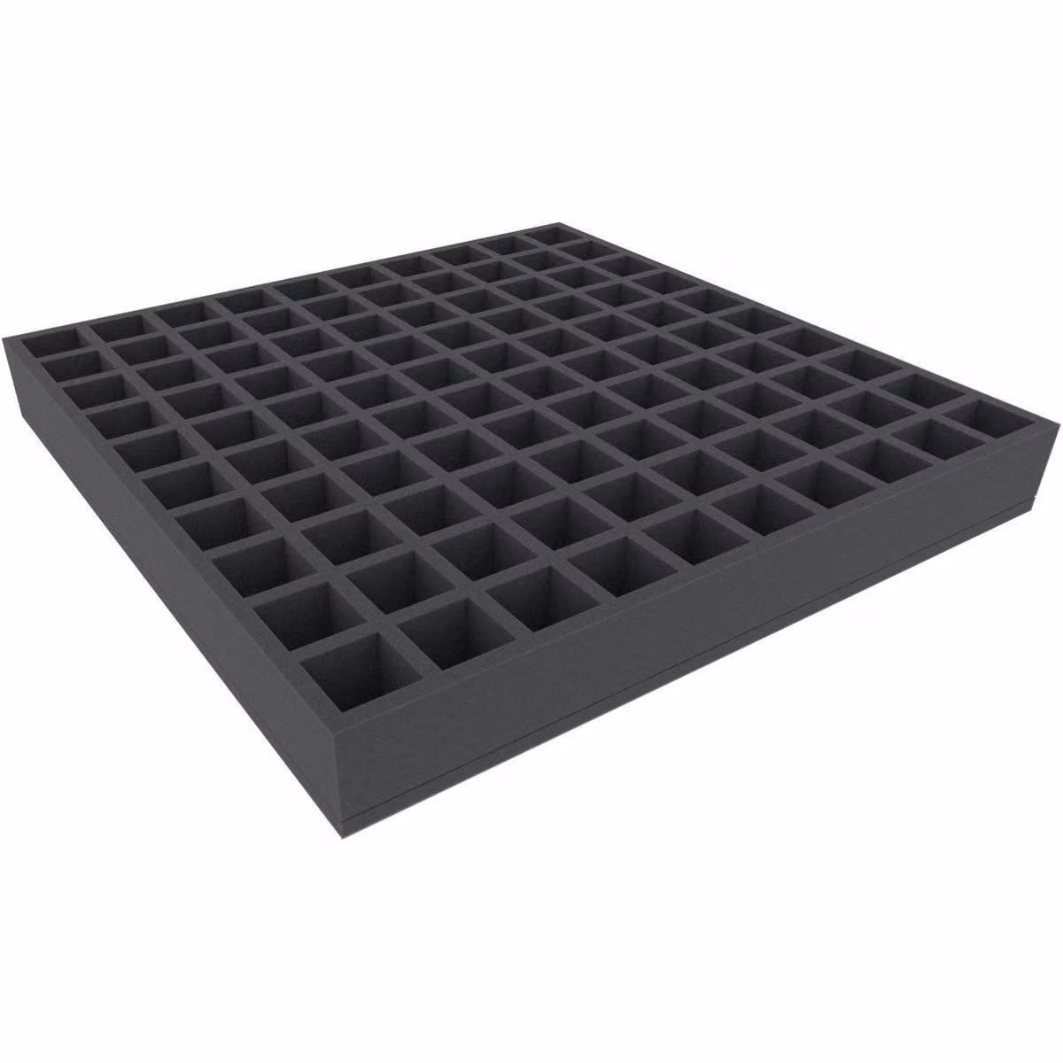 Inserto in schiuma con 100 scomparti, 500x500x60 mm, per miniature e componenti