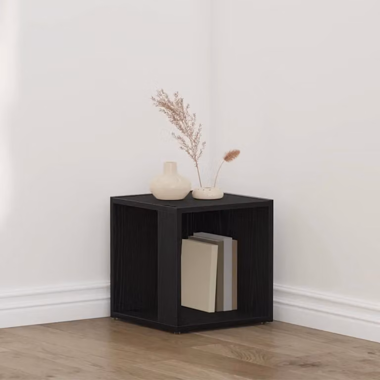 vidaXL Mensole angolari moderne in legno MDF color nero L/P/H: 33 x 33 x 34,5 cm