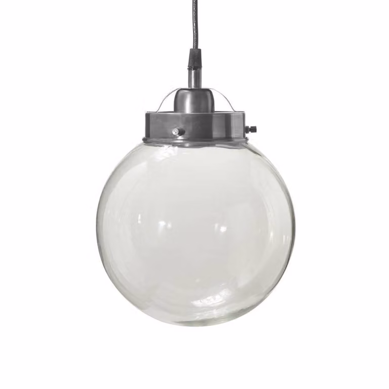 PR Home Lampada a sospensione in vetro Normandy, dimmerabile, Alluminio / Grigio / Zincato, Soggiorno / Sala da pranzo, Vetro, Scandinavo, Lampada a sospensione