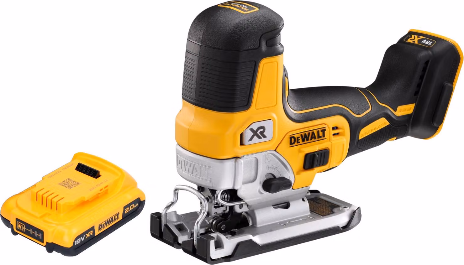 Sega alternativa a batteria DeWalt DCS 335 N 18 V 135 mm Brushless + 1x batteria 2,0 Ah - senza caricabatteria