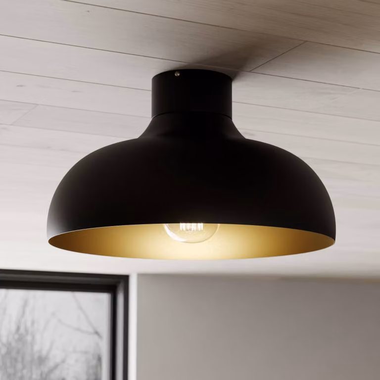 Plafoniera soffitto Basca Luminex, dimmerabile, Nero, Soggiorno / Sala da pranzo, Metallo, Plafoniera