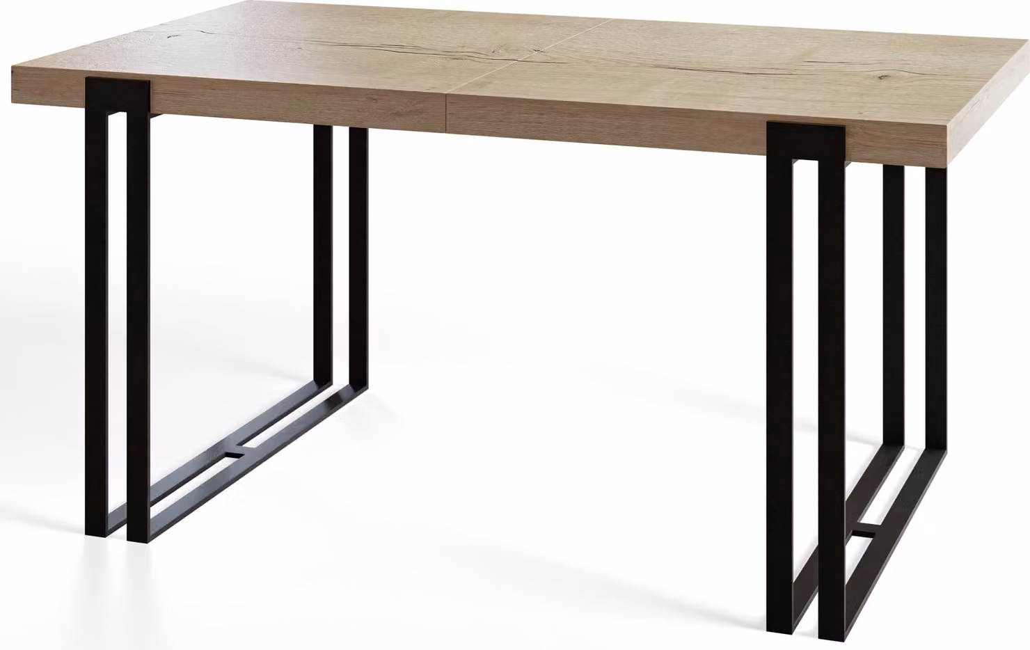 Alpi Moebel, tavolo da pranzo rettangolare rosa, tavolo allungabile moderno 160-260 x 90 x 77 cm, modello Halifax con gambe in metallo nero