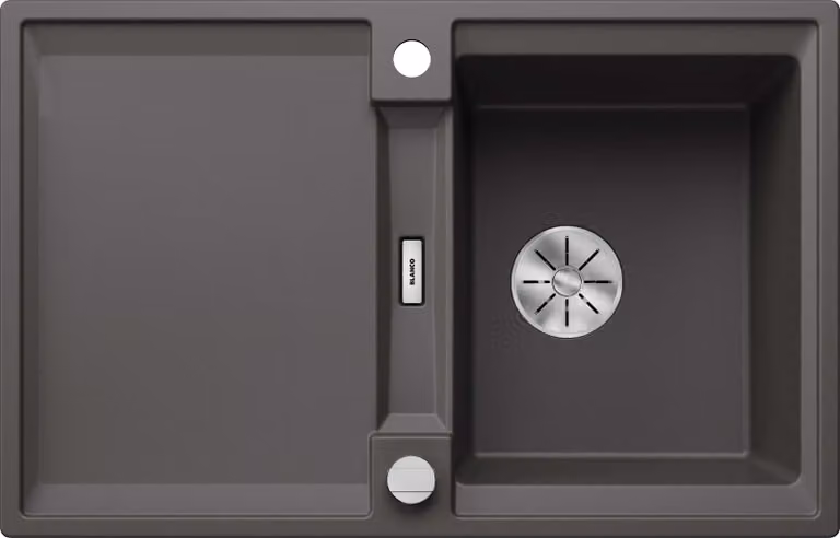 BLANCO ADIRA 45 S lavello da incasso SILGRANIT grigio roccia da 45 cm con comando a distanza dello scarico, con accessori