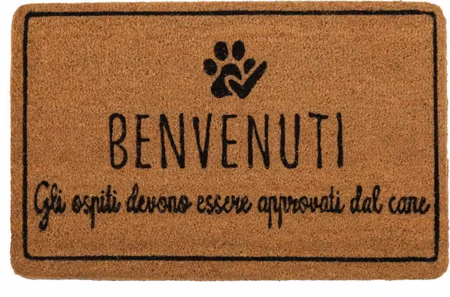 Zerbino con scritta Cane in fibra di cocco marrone L: 70 cm, P: 40 cm, H: 1,5 cm – 1