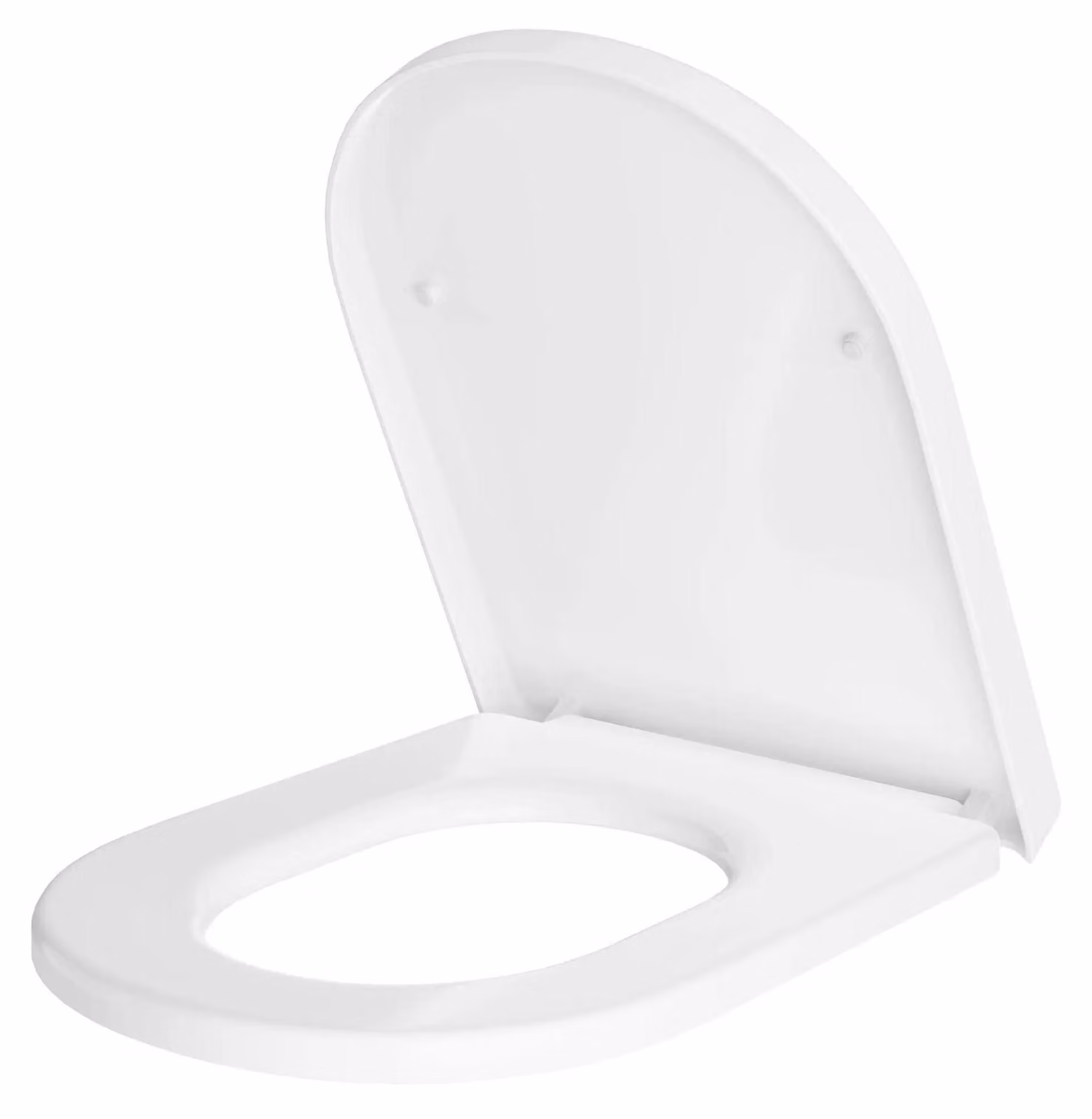Copertura per WC con coperchio - Sedile per WC a forma di D - Antibatterico - Sistema di fissaggio rapido - Resistente fino a 150 kg - Materiale: plastica - Colore: bianco