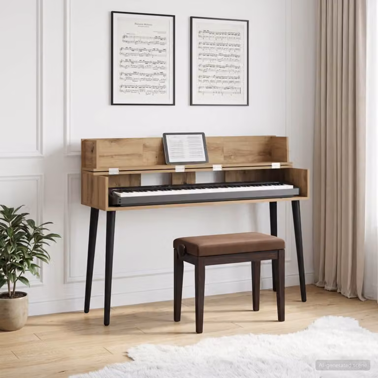 Scrivania da ufficio moderna vidaXL in rovere marrone, L 110 x P 40 x H 19,5 cm