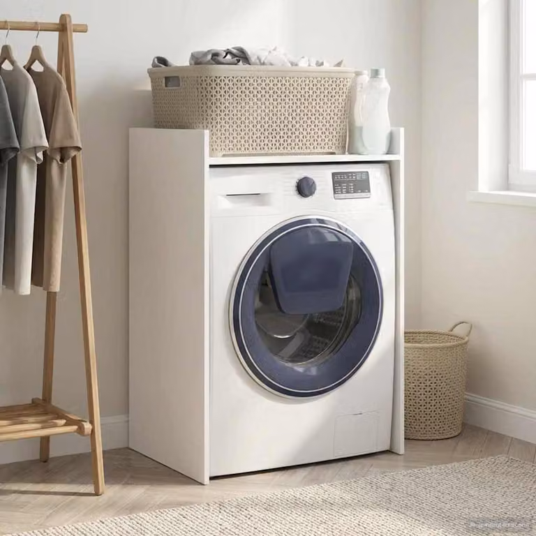 vidaXL Mobiletto per lavatrice moderno in MDF Bianco L: 67,5 cm, P: 48 cm, H: 97 cm