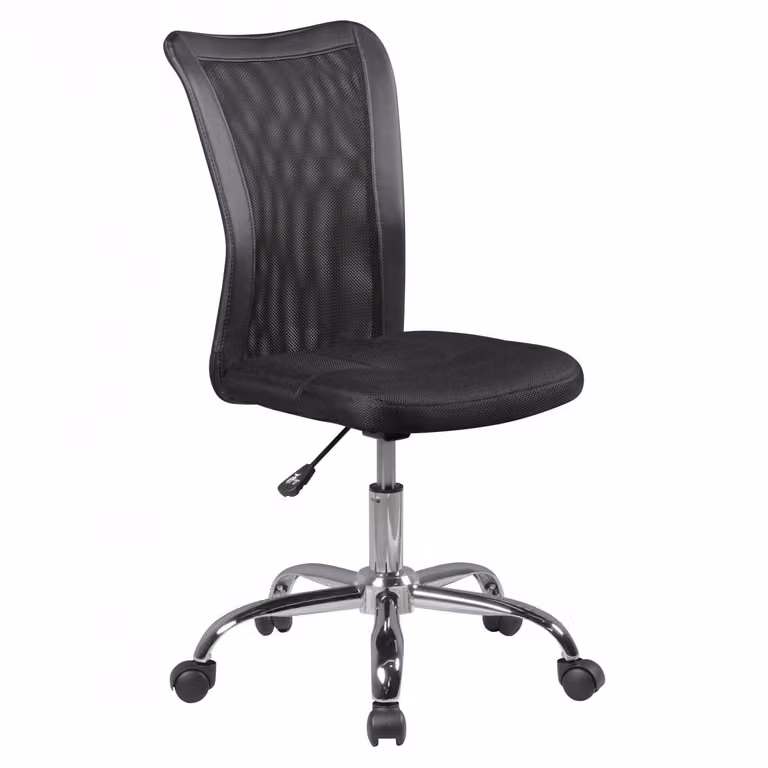 Sedia da tavolo per bambini Amstyle LUKAS nera per bambini a partire da 6 anni con schienale e base morbida con rotelle; SPM1.313
