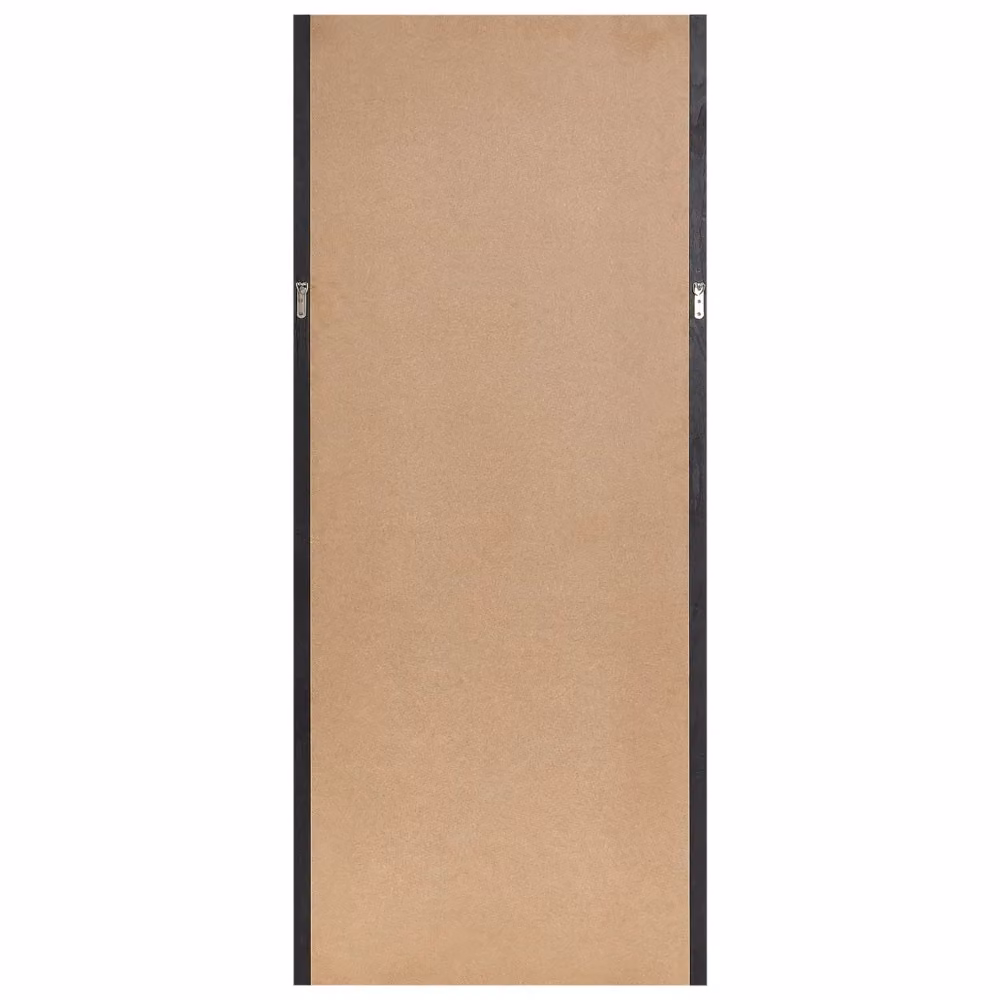Specchio da parete moderno Beliani nero con cornice in legno di Paulownia e vetro, L: 175 cm, H: 75 cm – 2