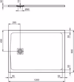 IDEAL STANDARD T5595FV Piatto doccia rettangolare Ultra Flat S +