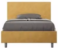 Letto imbottito 1 piazza e mezza 120x200 cm Adele - Senza rete,Microfibra,Ocra