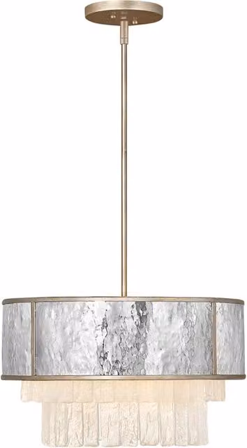 Lampadario a sospensione contemporaneo Hinkley Reverie in acciaio e vetro color oro champagne con 4 luci E14