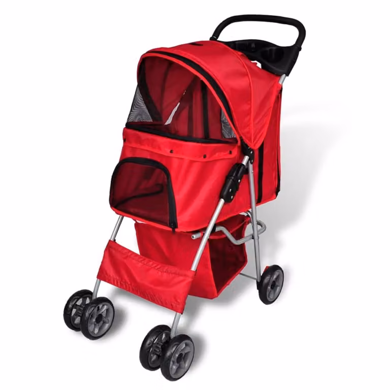 Passeggino per Cani Rosso