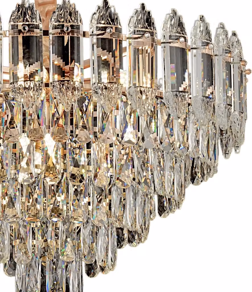 Lampada a sospensione Cristal Toolight in cristallo e oro, diametro 50 cm – 2