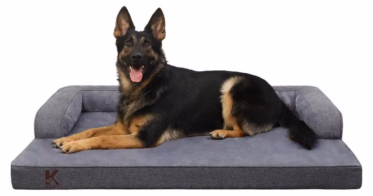 Cuccia ortopedica per cani, grande, con rivestimento removibile e lavabile, dimensioni 134x91x19 cm, colore grigio scuro