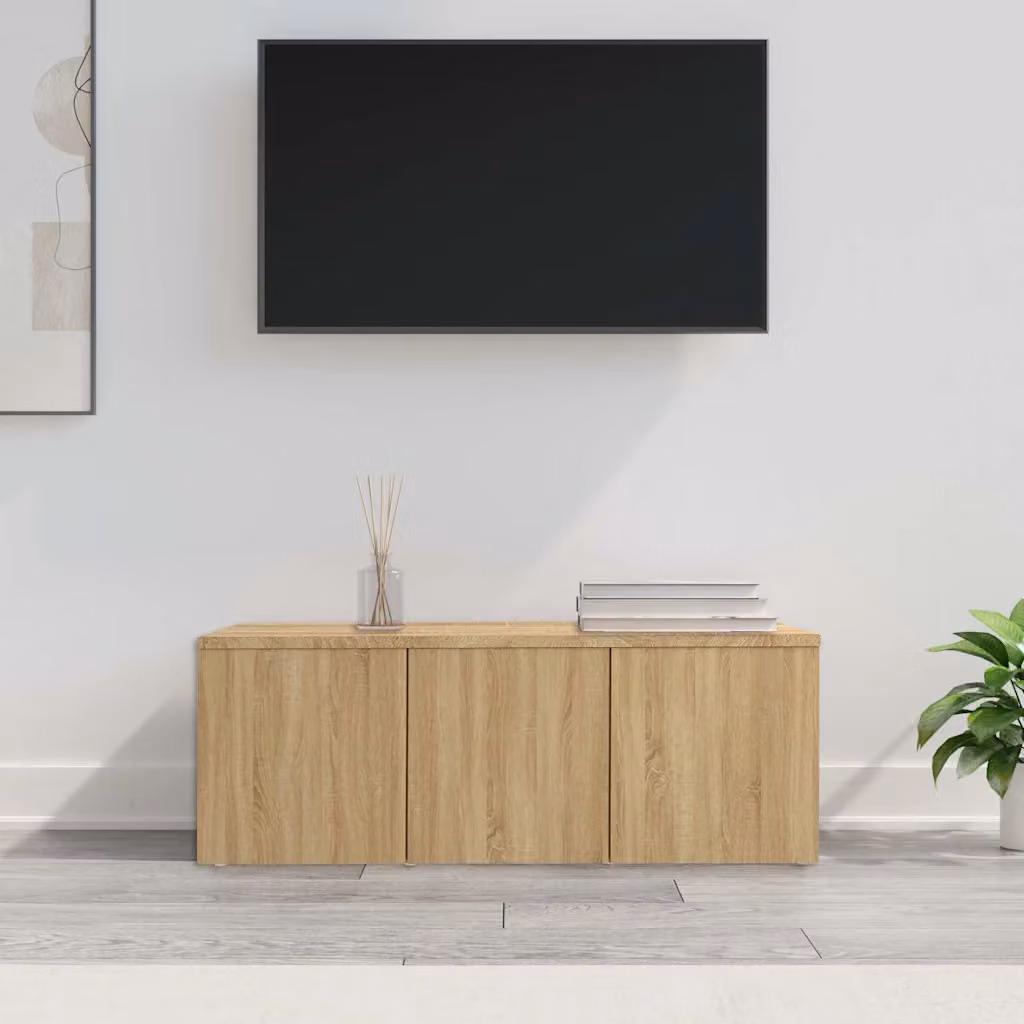 vidaXL Mobile Porta TV Rovere Sonoma Marrone in Legno Multistrato e MDF L 80 cm x P 34 cm x H 30 cm