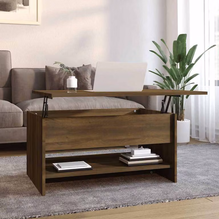 vidaXL Tavolino da Salotto Moderno in Legno Rovere Marrone L: 80 cm, P: 50 cm, H: 40 cm