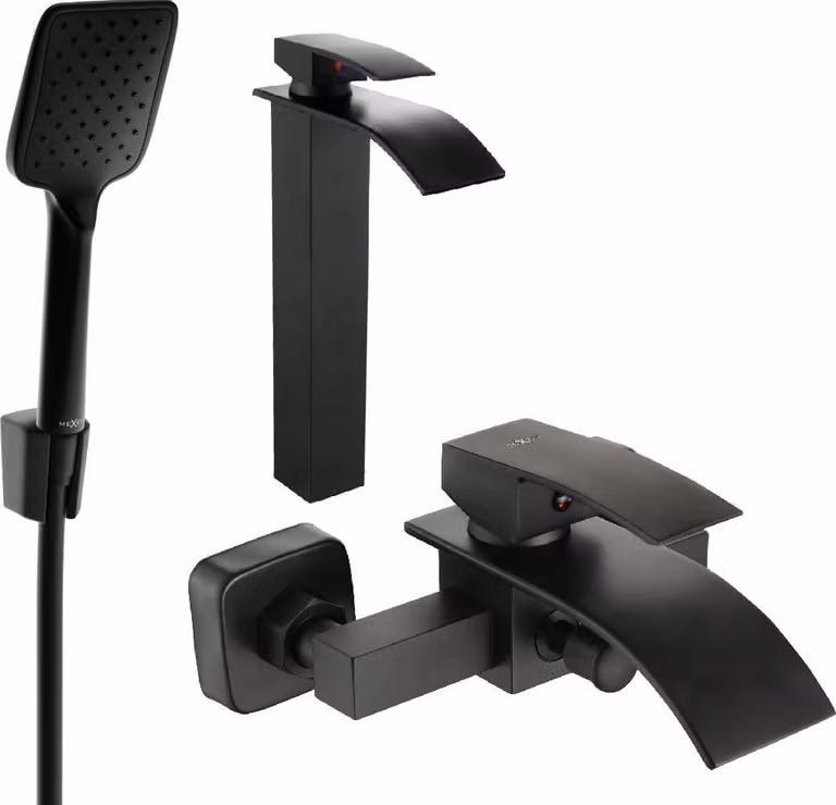 Mexen Aries R62 set da bagno, nero - 744813R62-70
