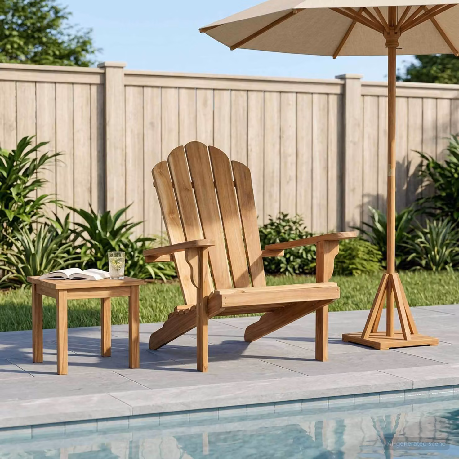Sedia Adirondack da giardino vidaXL in legno di teak massiccio colore marrone