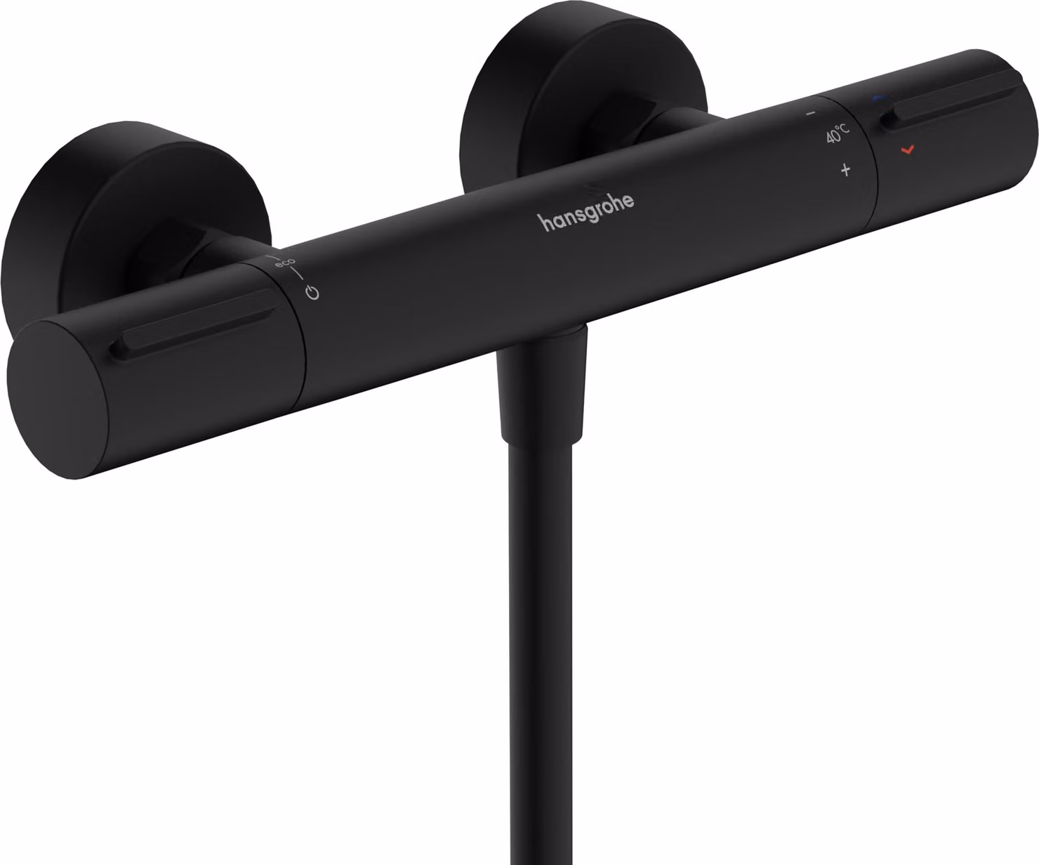 Termostato per doccia da montare, con tecnologia EcoStop+, colore nero opaco, 1 funzione
