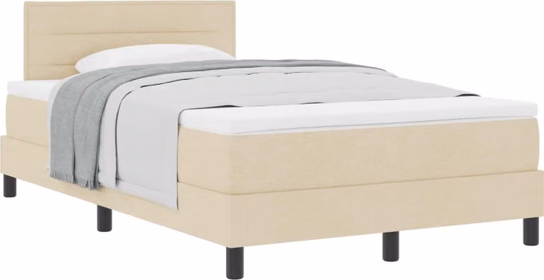 vidaXL Letto a molle insacchettate con testiera crema 120 x 200 cm in tessuto