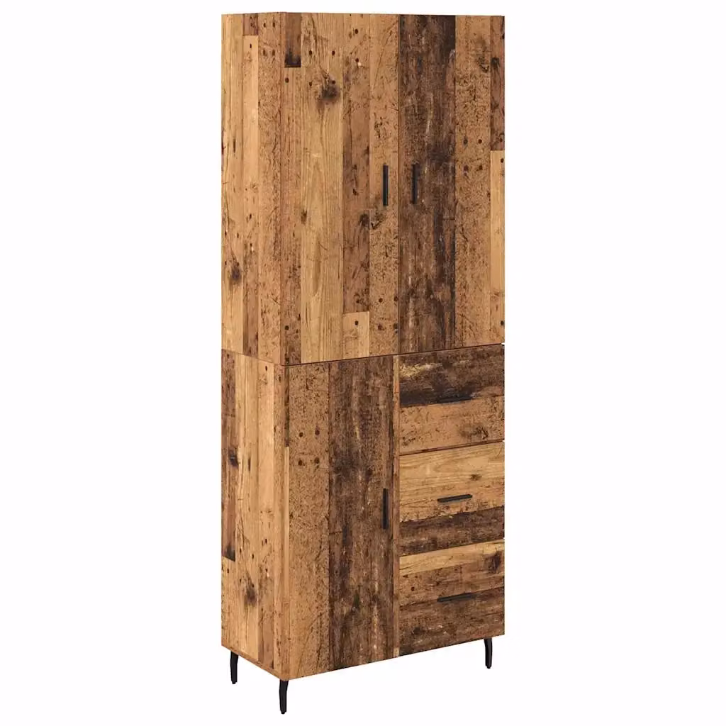 Credenza moderna vidaXL in legno e metallo marrone con ante a battente e ripiani interni L/P/H: 69,5 x 34 x 180 cm – 2