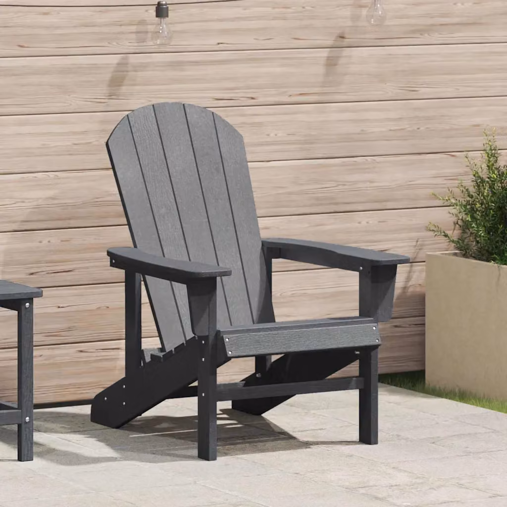Sedia Adirondack vidaXL in HDPE Grigio per giardino e terrazza