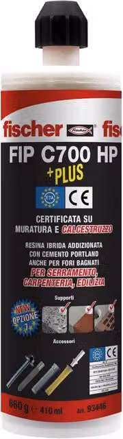Set di 12 Ancoranti Chimici Fischer Fip C700 Hp Plus in Cartuccia da 410 ml