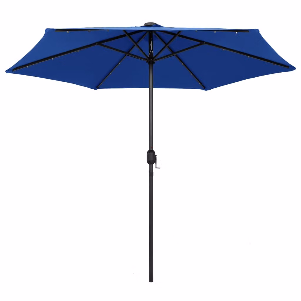 Maison Exclusive - Ombrellone con illuminazione a LED e palo in alluminio, altezza 270 cm, colore azzurro
