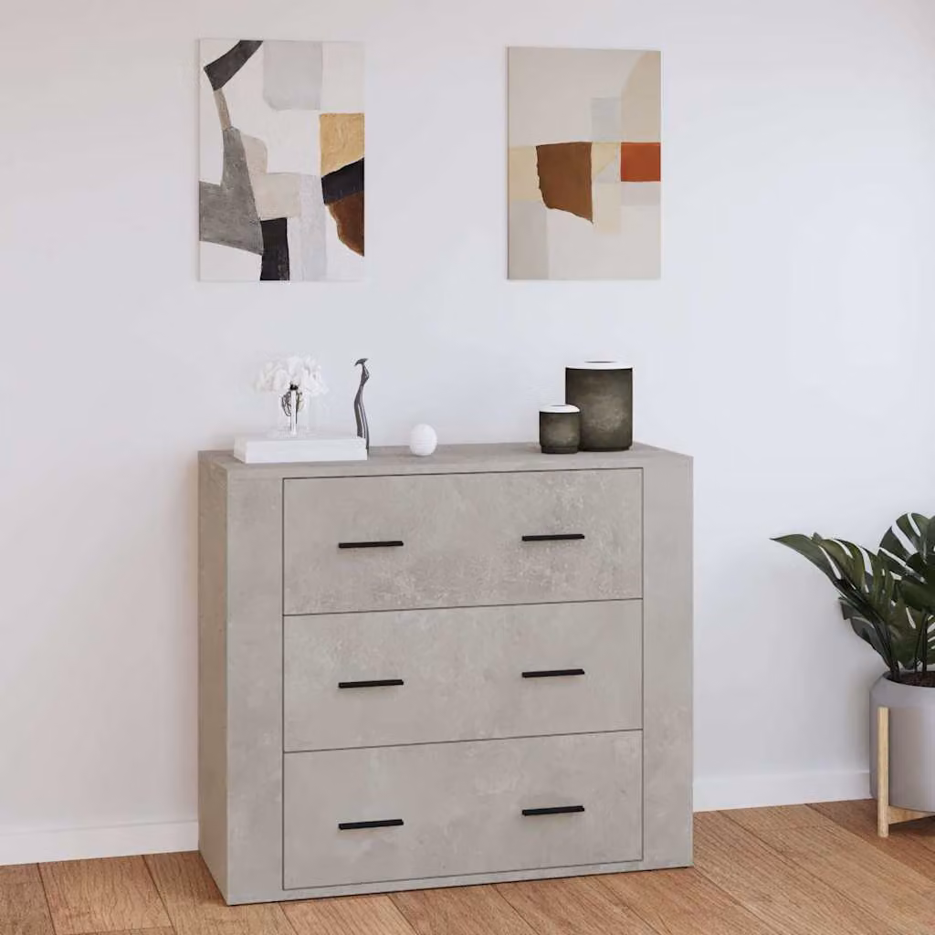 Credenza moderna vidaXL in legno multistrato grigio, L 80 cm x P 33 cm x H 70 cm