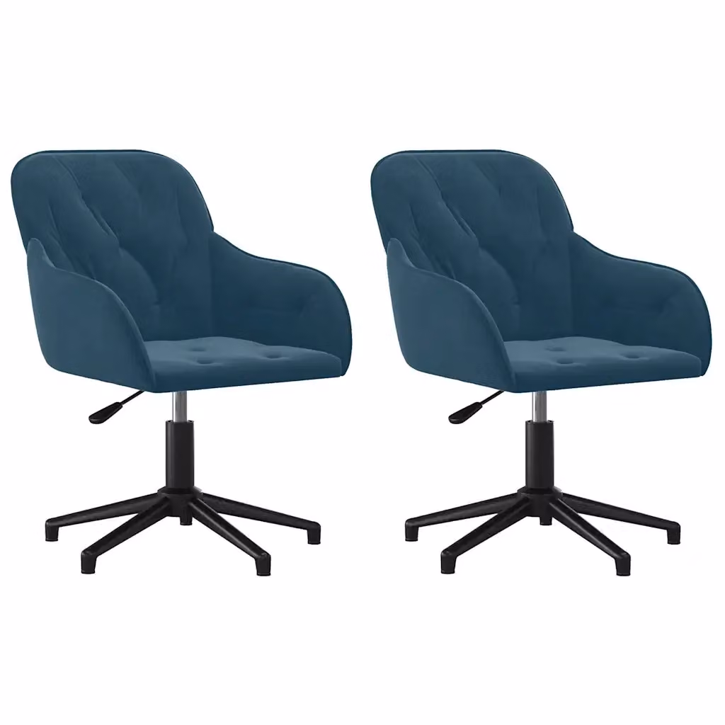 Set di 2 sedie da pranzo girevoli vidaXL in velluto blu con design moderno – 2