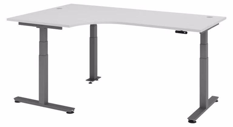 Scrivania elettrica bümö XDSM - Struttura: grafite, finitura: grigio, dimensioni: scrivania angolare 200 x 120 cm