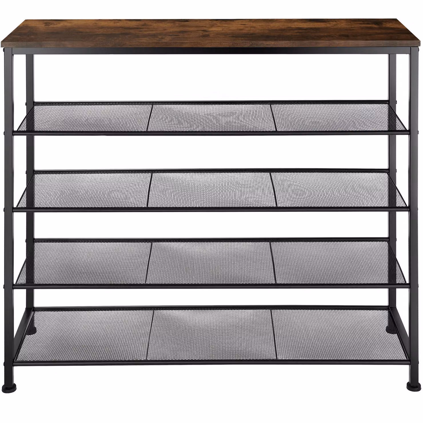 Scarpiera Tectake in stile industriale marrone con ripiani interni L: 100 cm, P: 30,5 cm, H: 93 cm – 3