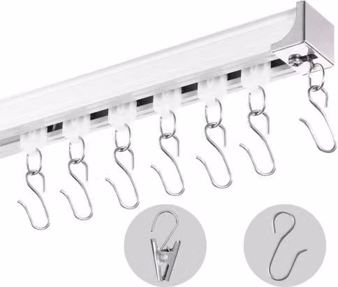 Binario per tende VEVOR in lega di alluminio bianco, sistema scorrevole per montaggio a soffitto o parete, Lunghezza: 361 cm