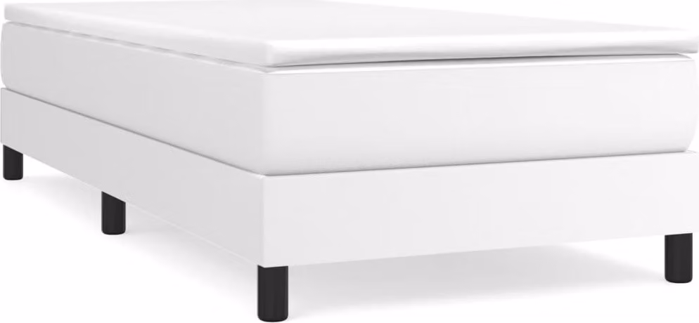 Struttura Letto a Rete a Molle Bianco 90x190 cm in Pelle finta