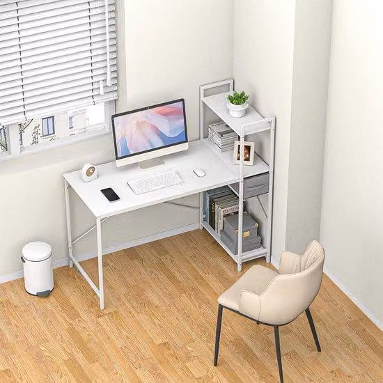 Scrivania per PC da lavoro 118x58 cm nera, semplice, da ufficio