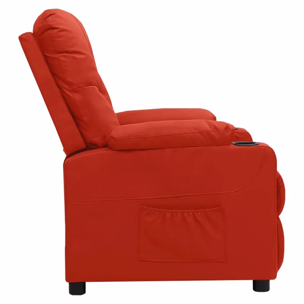 Poltrona Reclinabile Relax vidaXL in Similpelle Rossa con Braccioli e Regolazione Manuale – 2
