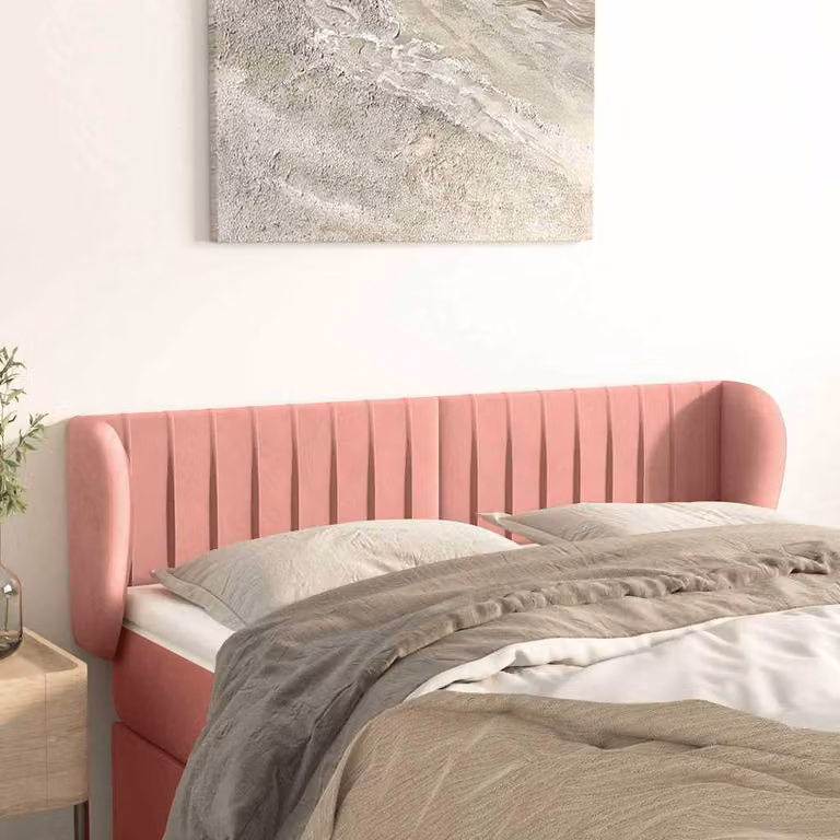 Testiera ad orecchio vidaXL in velluto rosa L: 147 cm, P: 23 cm, H: 78-88 cm